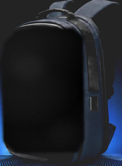 Carbon NeuronPack backpack with hidden LED display preview